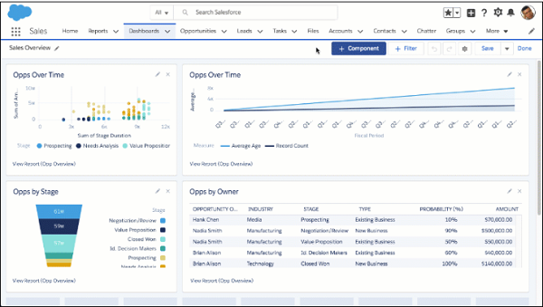 Salesforce 报表和仪表板